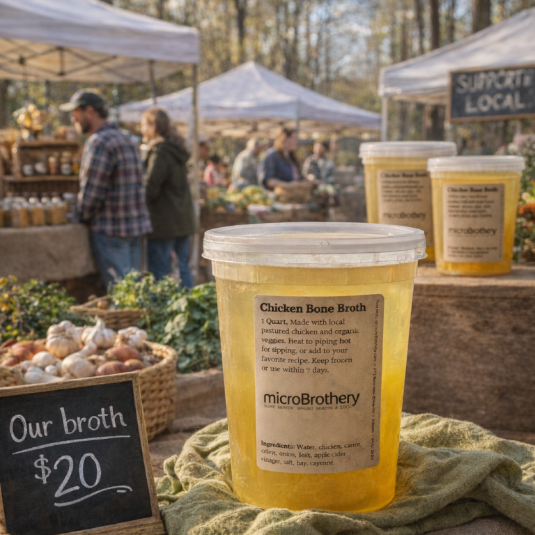 White Label Bone Broth — custom-labeled market-ready quarts